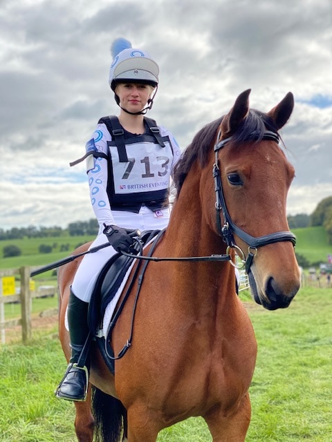 Lillie riding Glanhirin Seimonat at the British Eventing 80T